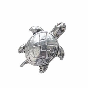 Silver Large Turtle Pendant Necklace Enhancer
